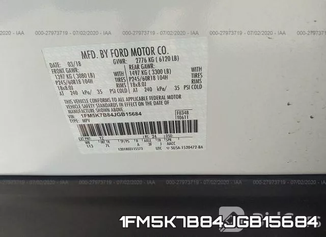 1FM5K7B84JGB15684 фото 10