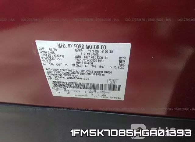 1FM5K7D85HGA01393 фото 10