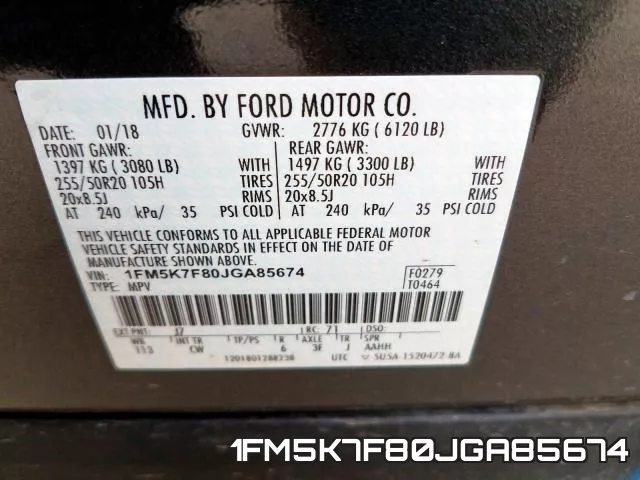 1FM5K7F80JGA85674 фото 2