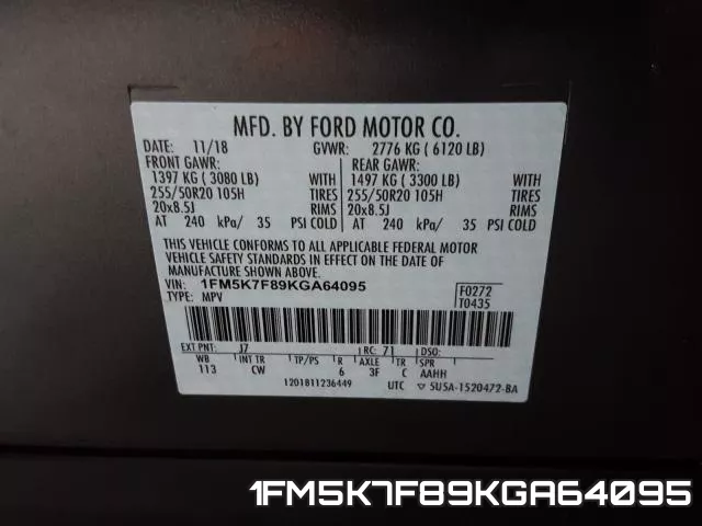 1FM5K7F89KGA64095 фото 2