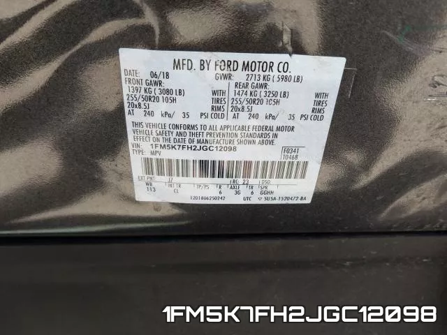 1FM5K7FH2JGC12098 фото 2