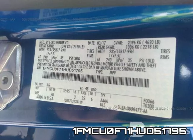 1FMCU0F71HUD51795 фото 10