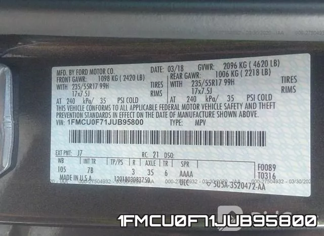 1FMCU0F71JUB95800 фото 10