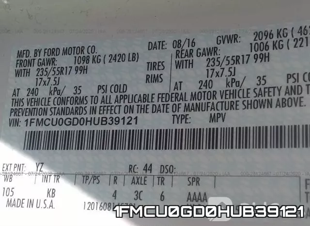 1FMCU0GD0HUB39121 фото 10