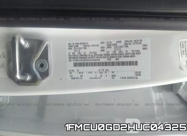 1FMCU0GD2HUC04325 фото 10