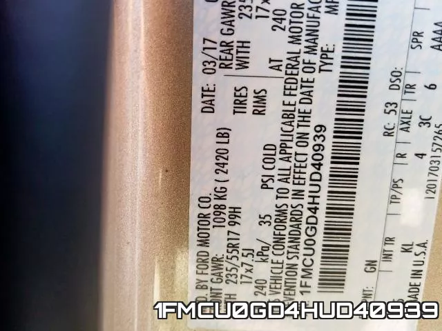 1FMCU0GD4HUD40939 фото 2