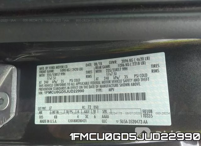 1FMCU0GD5JUD22990 фото 10