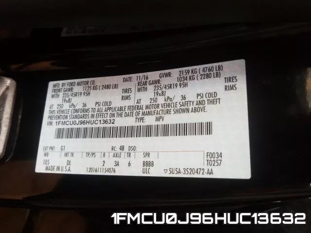 1FMCU0J96HUC13632 фото 2