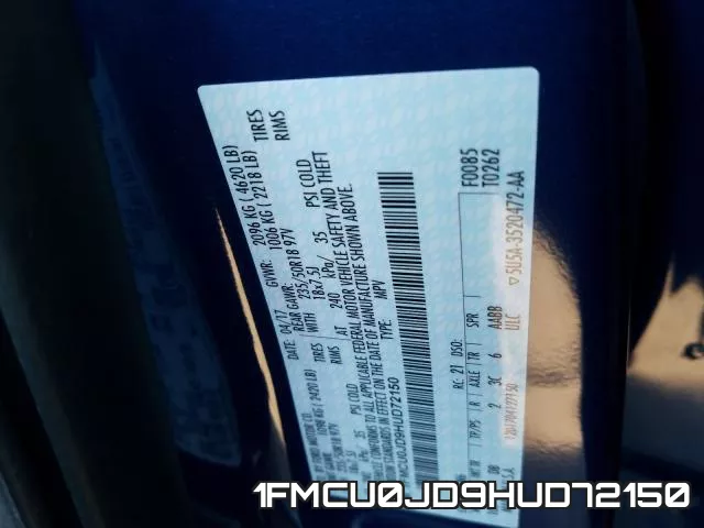 1FMCU0JD9HUD72150 фото 2