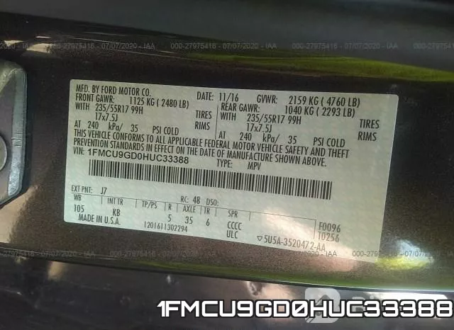 1FMCU9GD0HUC33388 фото 10