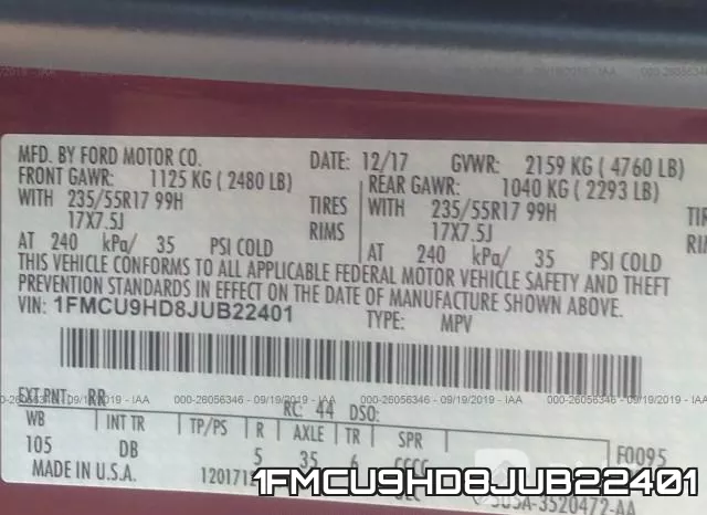 1FMCU9HD8JUB22401 фото 10