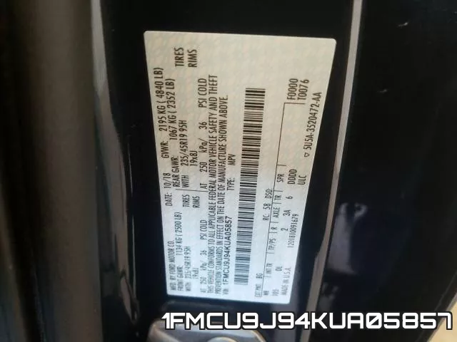 1FMCU9J94KUA05857 фото 2