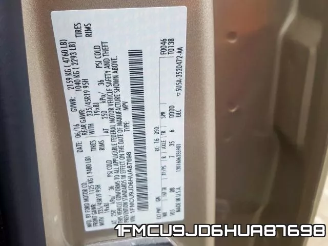 1FMCU9JD6HUA87698 фото 2