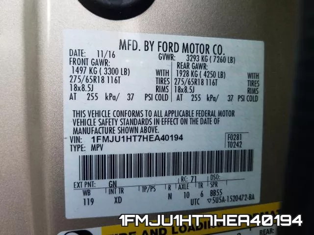 1FMJU1HT7HEA40194 фото 2