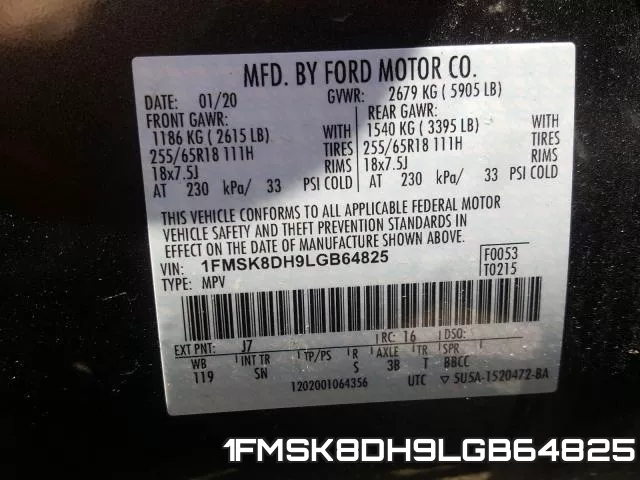 1FMSK8DH9LGB64825 фото 2