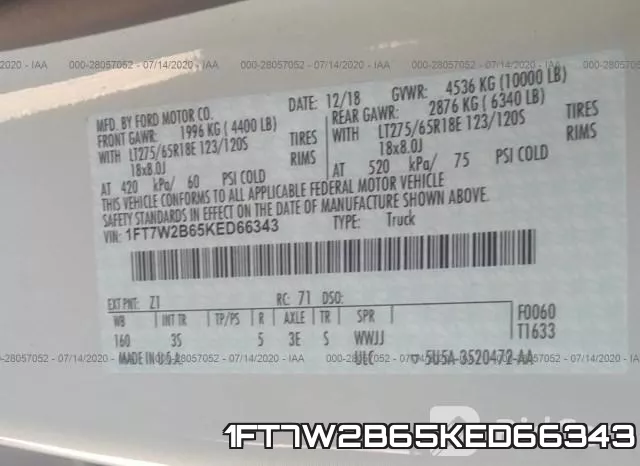 1FT7W2B65KED66343 фото 10