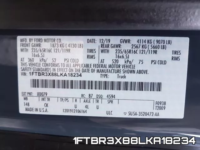 1FTBR3X88LKA18234 фото 2