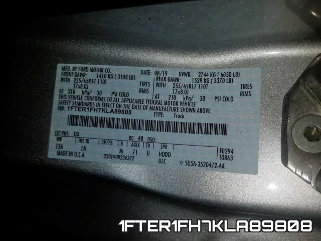 1FTER1FH7KLA89808 фото 2