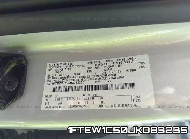 1FTEW1C50JKD83235 фото 10