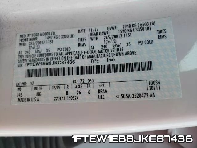 1FTEW1EB8JKC87436 фото 2