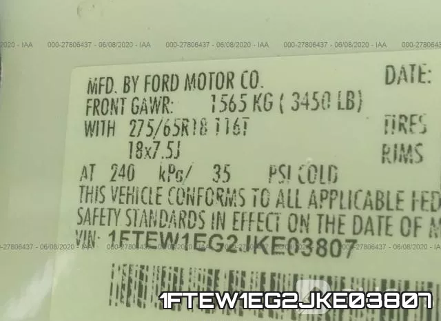 1FTEW1EG2JKE03807 фото 10