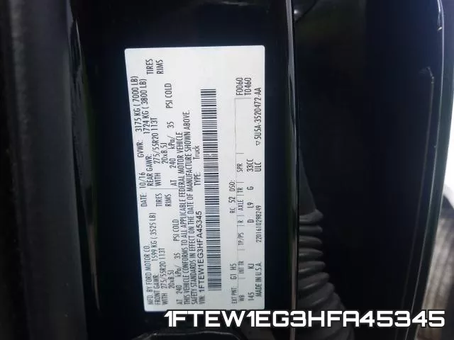1FTEW1EG3HFA45345 фото 2