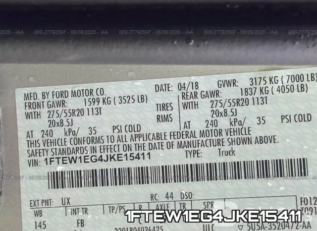 1FTEW1EG4JKE15411 фото 10