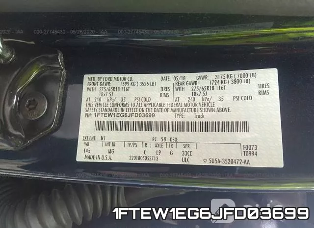 1FTEW1EG6JFD03699 фото 10