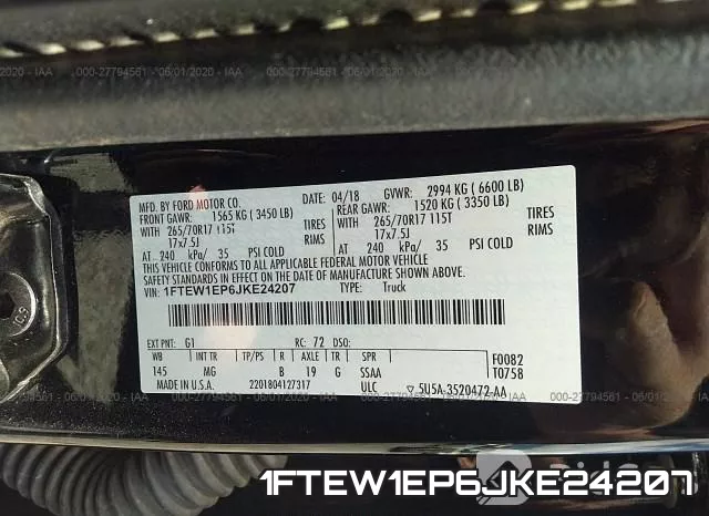 1FTEW1EP6JKE24207 фото 10