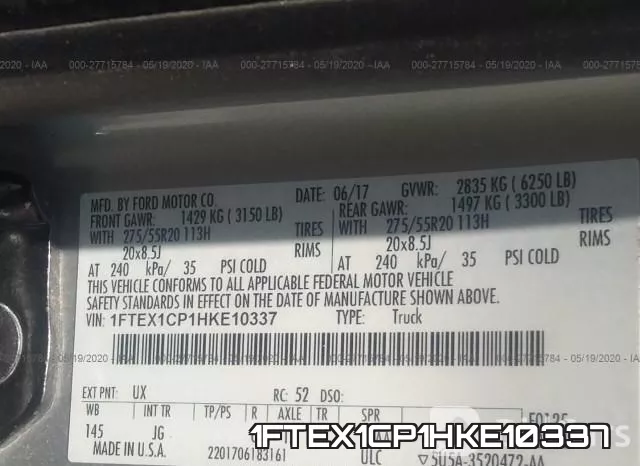 1FTEX1CP1HKE10337 фото 10