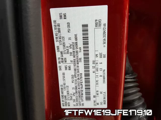 1FTFW1E19JFE17910 фото 2