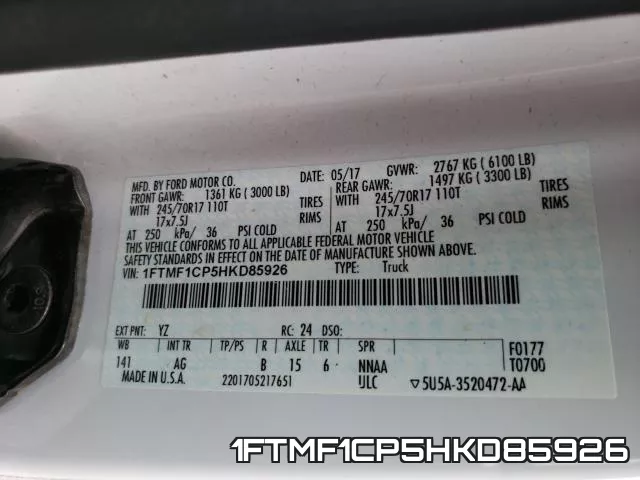1FTMF1CP5HKD85926 фото 2