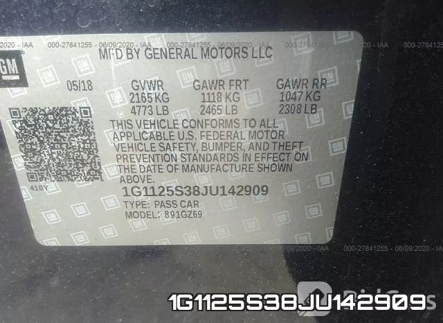1G1125S38JU142909 фото 10