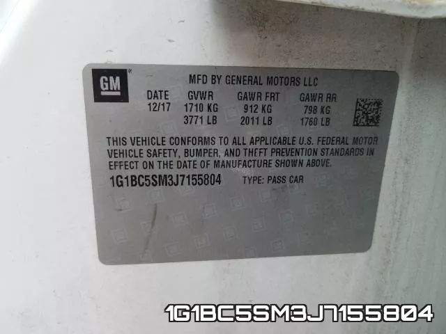 1G1BC5SM3J7155804 фото 2