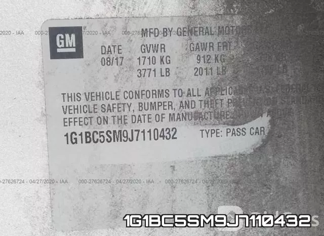 1G1BC5SM9J7110432 фото 10
