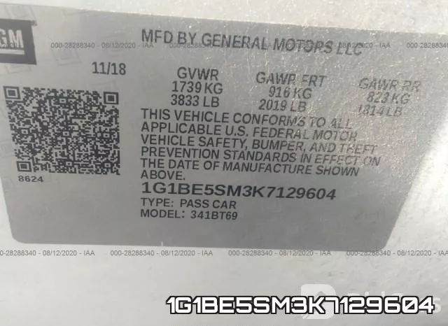 1G1BE5SM3K7129604 фото 10