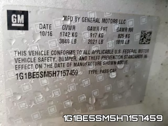 1G1BE5SM5H7157459 фото 2