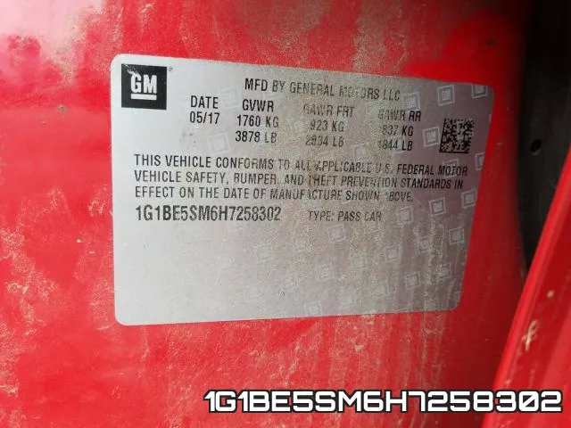 1G1BE5SM6H7258302 фото 2