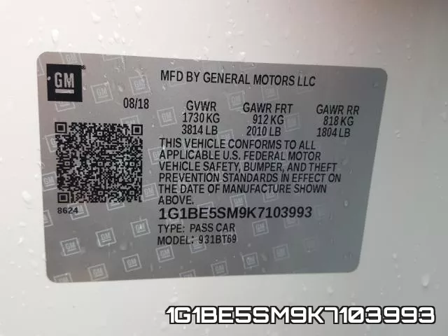 1G1BE5SM9K7103993 фото 2