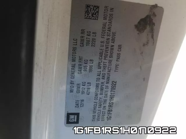1G1FB1RS1H0170922 фото 2