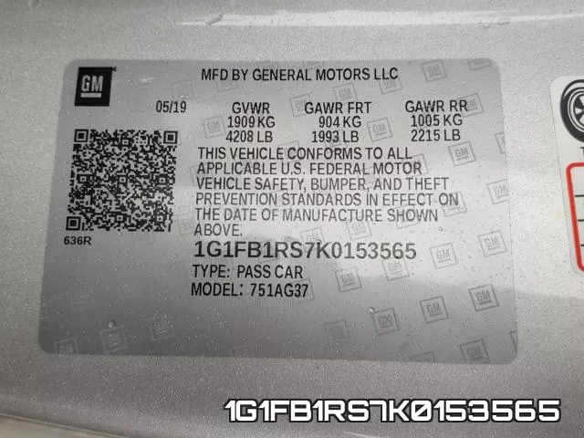 1G1FB1RS7K0153565 фото 2