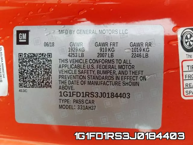 1G1FD1RS3J0184403 фото 2