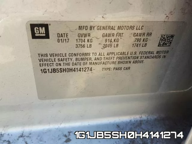 1G1JB5SH0H4141274 фото 2