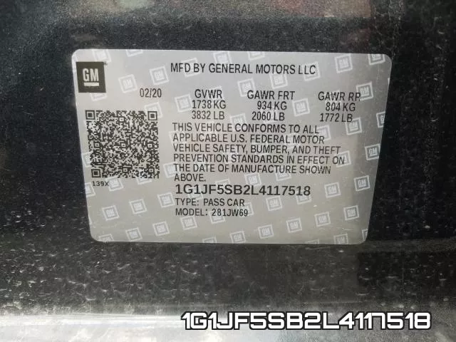 1G1JF5SB2L4117518 фото 2