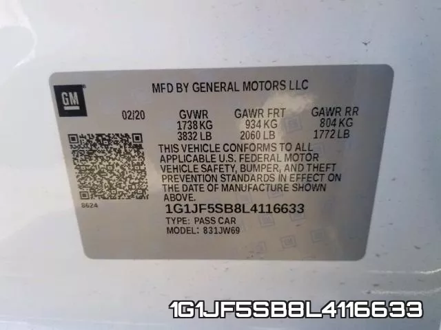 1G1JF5SB8L4116633 фото 2