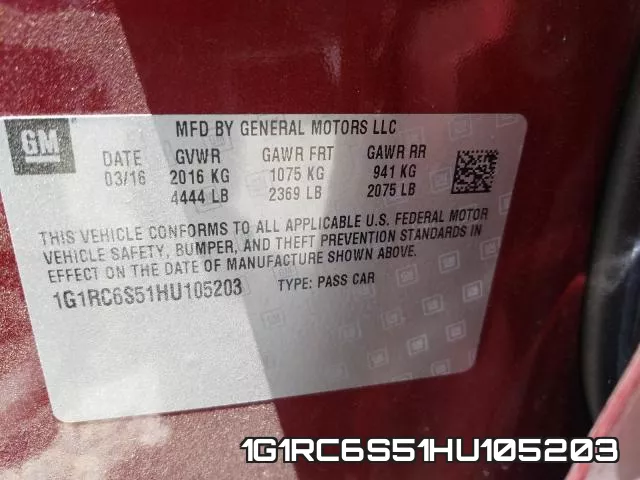 1G1RC6S51HU105203 фото 2