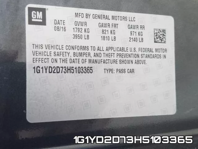 1G1YD2D73H5103365 фото 2