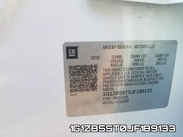1G1ZB5ST0JF189133 фото 2