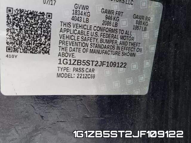 1G1ZB5ST2JF109122 фото 2