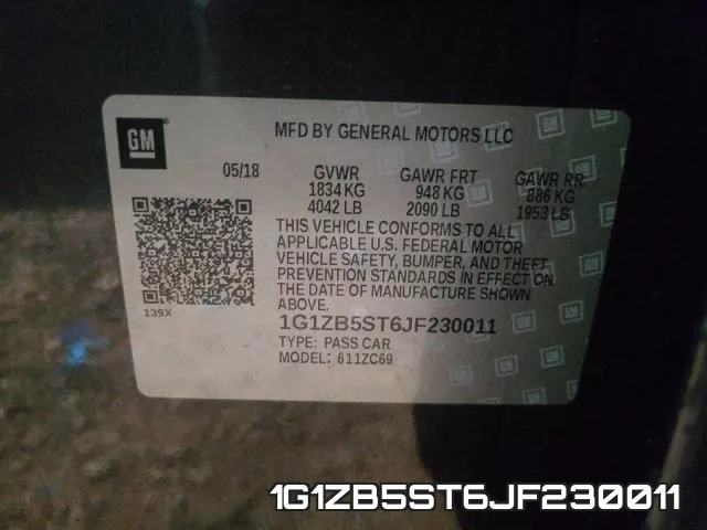 1G1ZB5ST6JF230011 фото 2